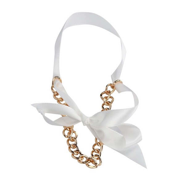 NEW (ONE) Sexy Satin Bow Adjustable Anklet with Chunky Gold Chain OS - Picture 3 of 11